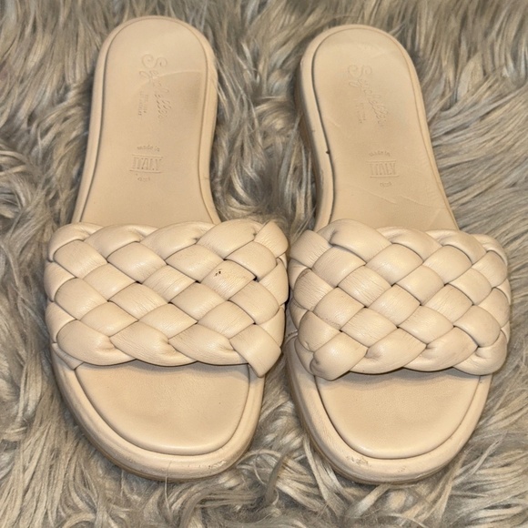 Seychelles Bellissima Woven Slide Flat Sandals Nude Cream Size 8.5 - Picture 1 of 6